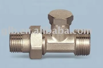Straight radiator valve with lockshield
