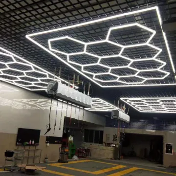 Energy Saving DIY LED Hexagon Honeycomb Car Workshop Garage Light Ceiling Panel