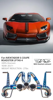 Titanium Alloy Catback Exhaust for Lamborghini Aventador Cabriolet Roadster LP740
