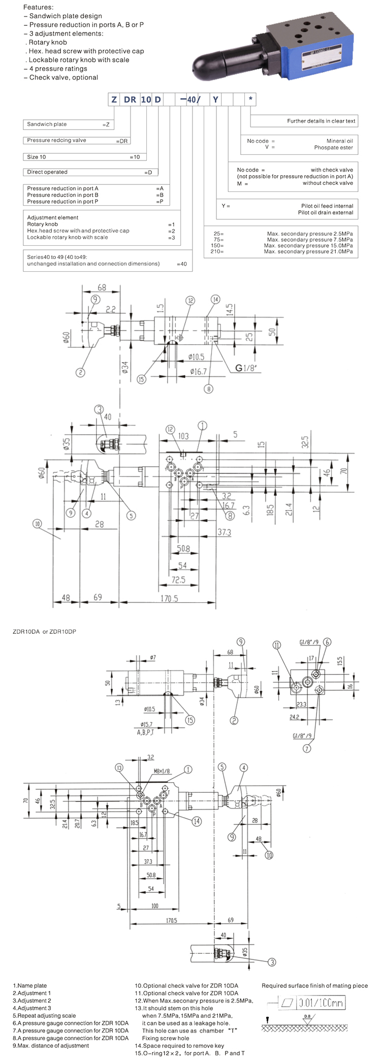 Pilot Pressure Regulating Control Valve