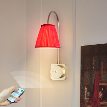 Removable Remote Control Cordless Rechargeable Fabric Wall Lamp with 4000mAh Battery