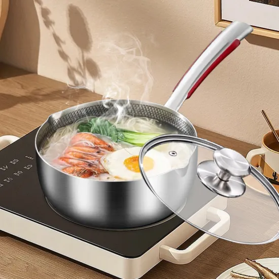 Hot Selling Modern Stainless Steel Stew Pot with Glass Lid