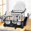 Large Capacity Dish Drying Rack with Drainboard 2-Tier Dish Racks for Kitchen Counter Stainless Steel Dish Rack