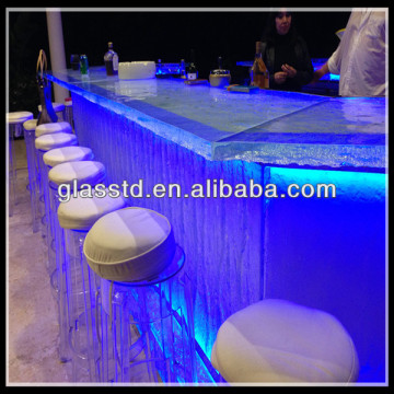 LED illumination glass modern commercial bar counter