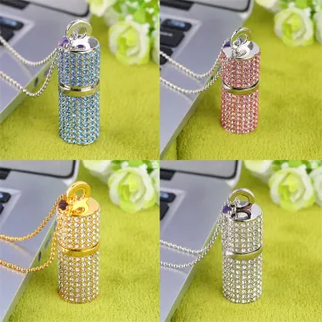 16GB USB Full Memory Stick Flash Pen Drive Crystal Pillar Necklace USB Flash Drive