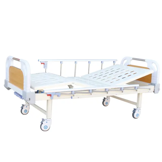 Manual hand double crank movable hospital care bed