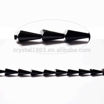 Black color glass crystal beads black crystal beads rondelle shapes