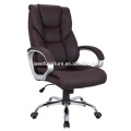 Swivel Mid Black Ribbed Leather Arm Office Chair