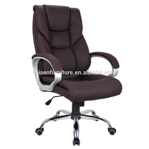 Swivel Mid Black Ribbed Leather Arm Office Chair