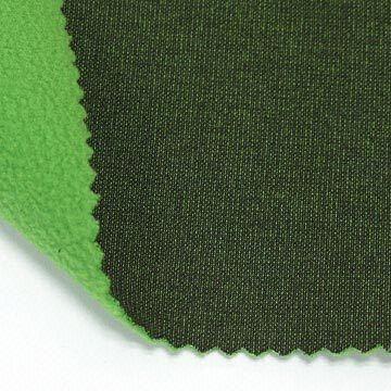 Black Milange Pique Fleece Fabric with Windproof and Wicking Finish, Made of 100% Poly