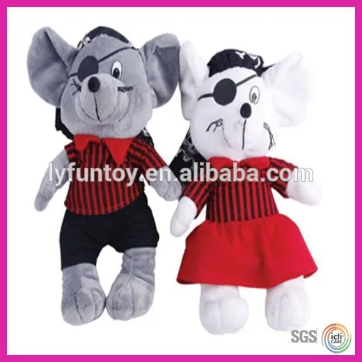 2015 new design stuffed plush pirate mouse animal toy