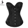 Dropshipping Cheap Price Corset Lace Up Bustier Top Overbust Boning Gothic Gorset Plus Size Floral Korsett For Women Sexy Outfit
