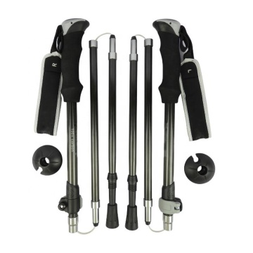 Ultra Light 100% Carbon Fiber EVA Grip Foldable Trekking Poles for Nordic Walking, Hiking, and Running