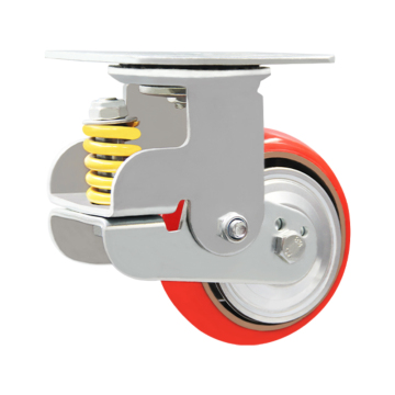 500 kg Kapazität Rot Iron Core Pu Caster mit Federschockabsorption zum Verkauf