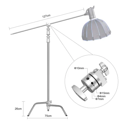 Professional Stainless Steel Tripod Kit: 3-Way Magic Legs with Arm C-Stand for Aputure Softbox Lighting, Perfect for Photo Studio Accessories