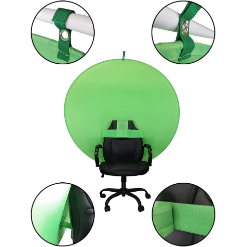 Fondo de pantalla verde de la cámara web portátil de la silla