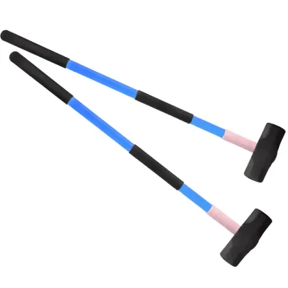 Professional 8lb Sledge Hammer with Long Fiberglass Handle: Octagonal Head, Practical and Safe Stone Hammer