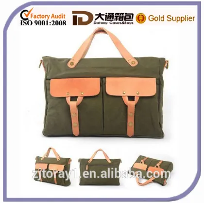Men handbag Fashion Vintage handbag canvas leather briefcase