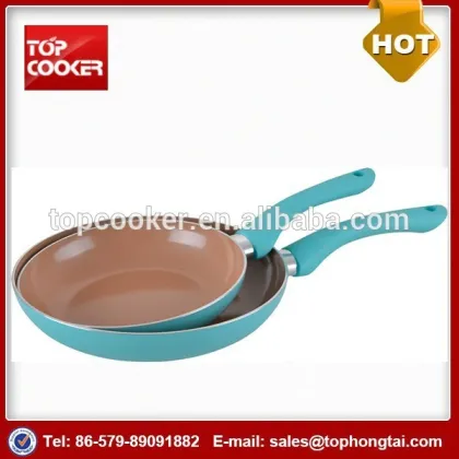 New Arrivel Aluminum Color Non-stick Blue Frying Pan