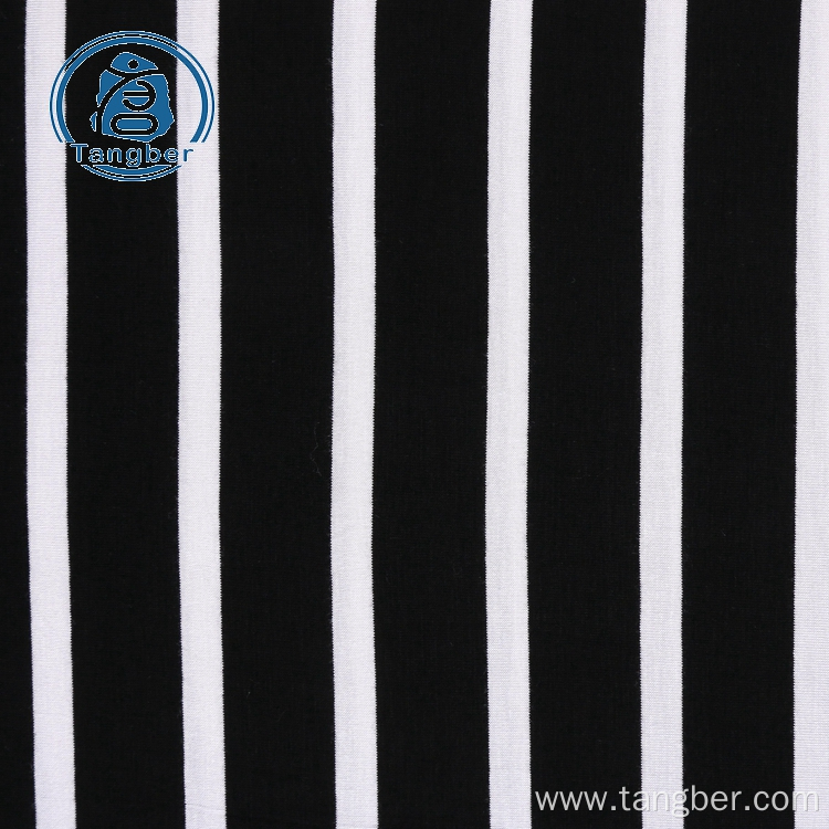 Striped jersey knit rayon spandex fabric