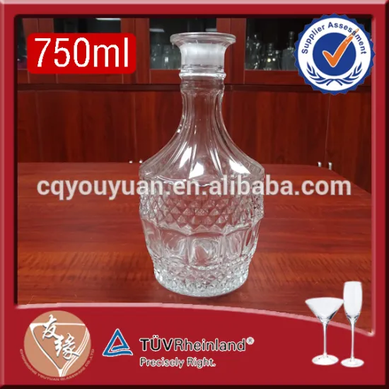 750ml bohemia glass antique whisky decanter with lid