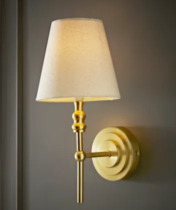 Maggie Brushed Chrome Wall Lights with Tapered Shades