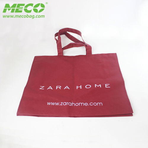 Recyclable red reusable non woven tote shopping bag