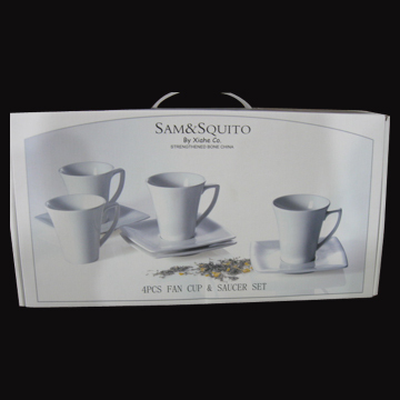 8PCS set of Fan Cup & Saucer