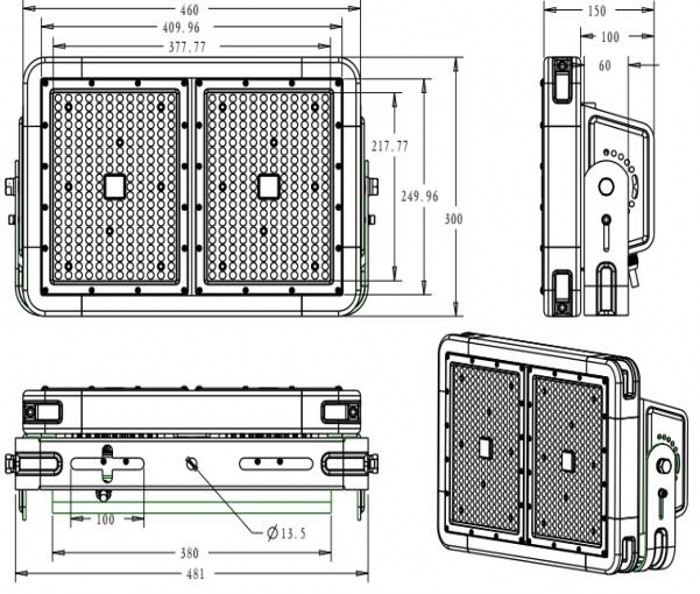 50400lm IP66 400W LED Floodlight Stadium Light