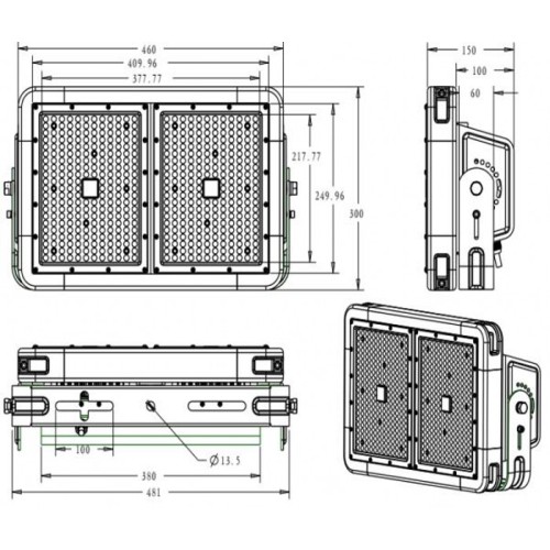 50400lm IP66 360W 400W LED Floodlight Stadium Light