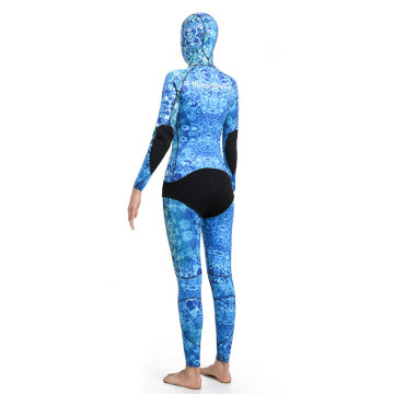 Zeegezein dames blauw camouflage speervissing wetsuit