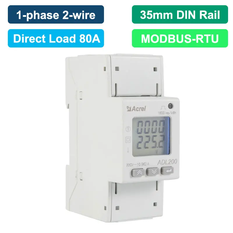 Máy đo năng lượng đường ray DIN một pha ADL200