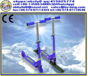 Blue kids foldable 2 in 1 snow scooter for sale