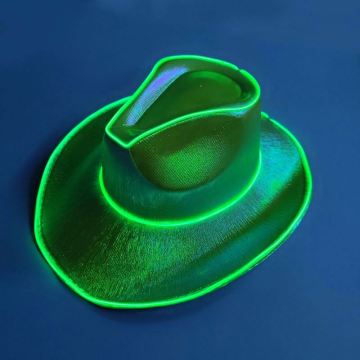 Sparkly Glitter LED Cowgirl Hat - High Quality Disco Fun Party Light up Hat