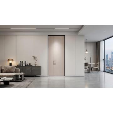 Painéis de portas de madeira maciça texturizados para privacidade do quarto