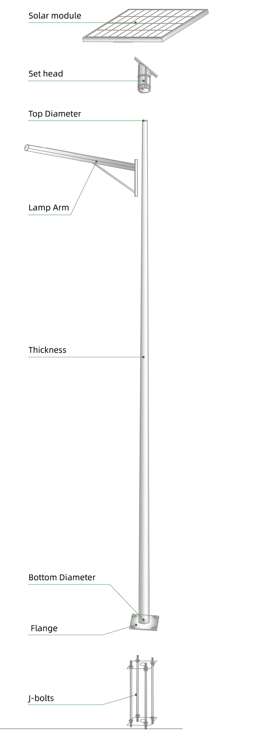 street light pole for outdoor