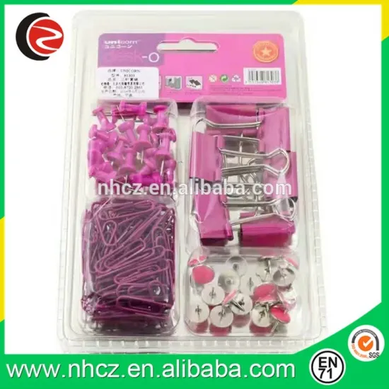 rose red mixed clips office set