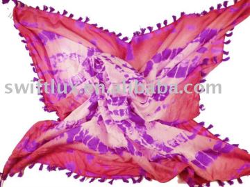 Water printing pink silk neckcloth