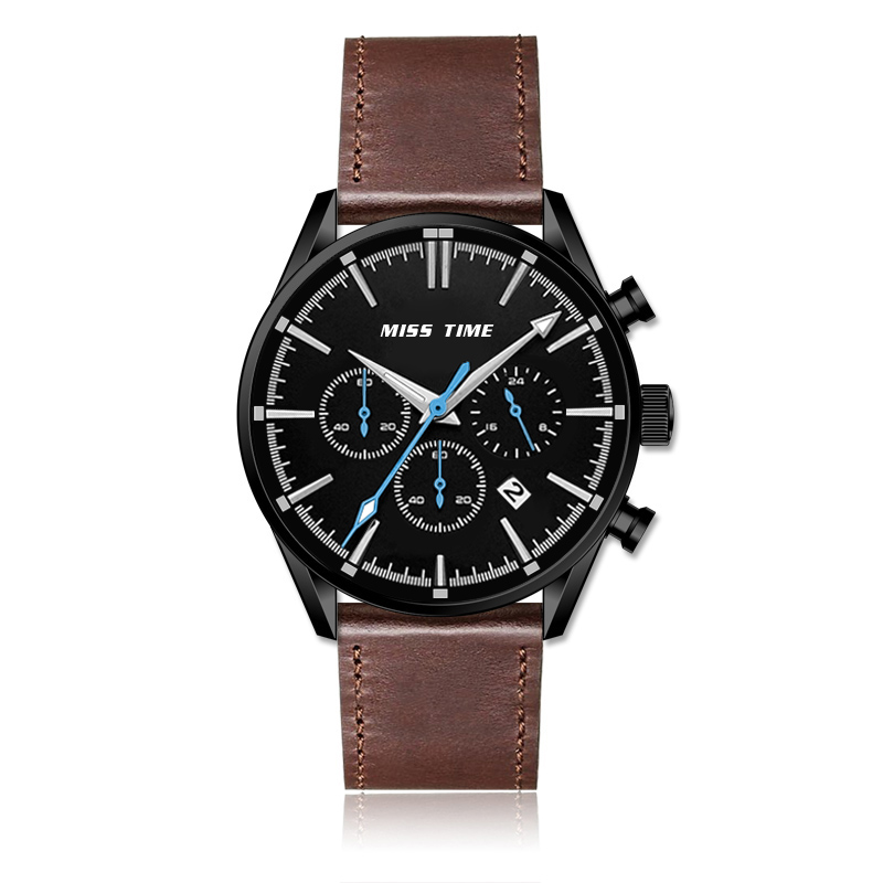 Western Trendy Stainless Steel Case Quartz Watch 