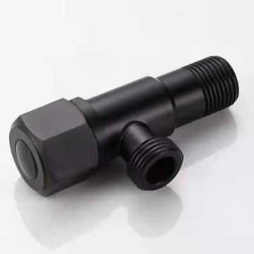 Black Stainless Steel Angle Valve - Hot and Cold Stop Valve for Bathroom Toilet