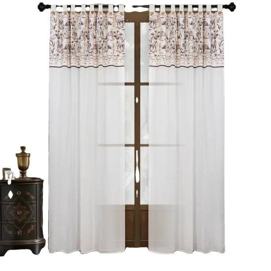 Simple Perspective Fashion Floral Window Printed Sheer Curtains for Living Room Designs