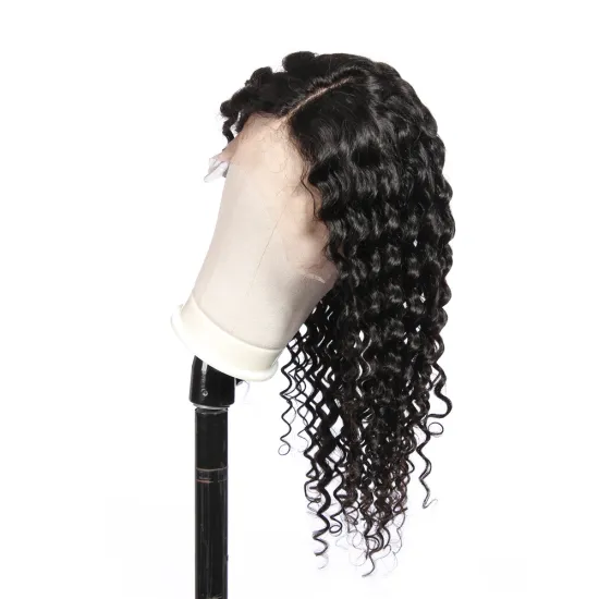 Deep Wave Lace Front Human Hair Wigs For Black Women Malaysian Hair Lace Front Wig With Baby Hair 150% Density
