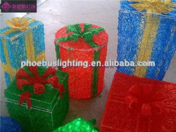 3d gift box motif light for decoration light