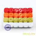 En blanco sin pintar 16MM juego de los dados D6 con en blanco parte 6, conjunto de 4 colores surtidos de 24pcs, cubo en blanco crudo