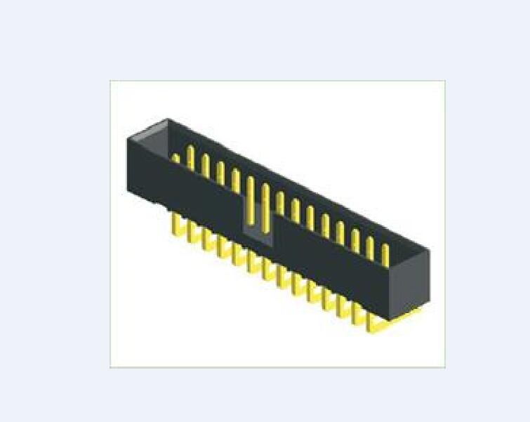 2,00 mm (0,079 &quot;) Cabeçalho de PCB encoberto de inclinação do orifício/tht 90 ° H = 6,40