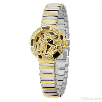 Swiss Luxury Leopard Plate Steel Watch