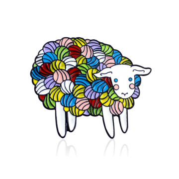 Pin Lapel Enamel Multicolored Custom: Katak, Sheep, Owl &amp; Avocado