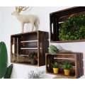 Wholesale Handmade Rustic Wooden Wall Mounted Storage Crates
