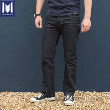 double twisted 17oz selvage black denim slim jeans
