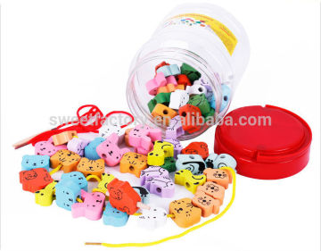 Best sale animal wooden string beads educational toys,Funny DIY string beads toys for kids,Stringing beads toys